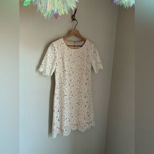 Jessica Howard White Lace Short Dress Wedding Bridal White Party Size 6